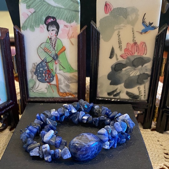 Sodalite Blue Stone Beaded Bracelet 2 strands - Picture 1 of 2